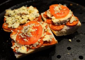 Chorizo and Stilton French breads